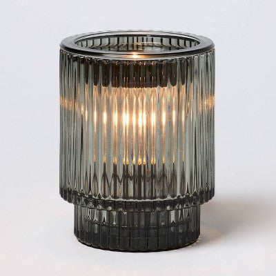Smoked Ribbed Glass Warmer - Threshold