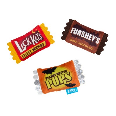 BARK Afraid of the Bark Halloween Trick-Or-Squeaks Candy Shaped Plush Dog Toy