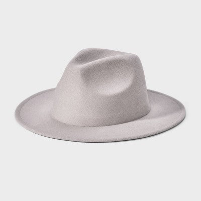 Value Felt Hat - Universal Thread Gray L/XL: Recycled Polyester, Adjustable Panama Style, Heavyweight Knit Fabric