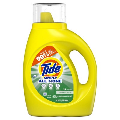 Tide Simply Liquid Laundry Detergent, Daybreak Fresh Scent, 24 Loads, 32 fl oz, All-In-One Detergent