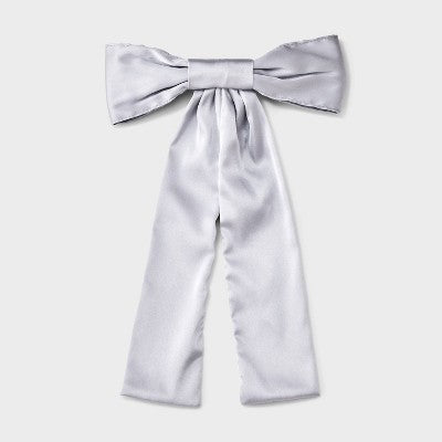 Girls' Satin Bow Barrette - art class Gray