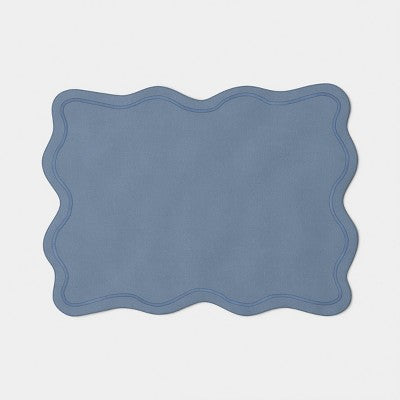 4pk Cotton Scallop Edge Placemat Blue - Threshold
