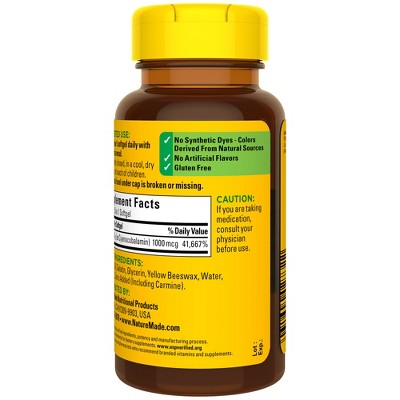 Nature Made Vitamin B12 1000mcg Convert Food into Cellular Energy Support Nervous System Softgels - Non Vegetarian