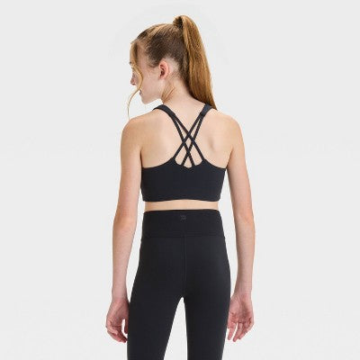 Girls' Everyday Soft Bra - All In Motion Black M