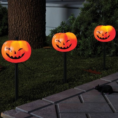 5ct 14" LED Orange Jack-O-Lantern Halloween Novelty Pathway Lights with Timer - Hyde & EEK! Boutique