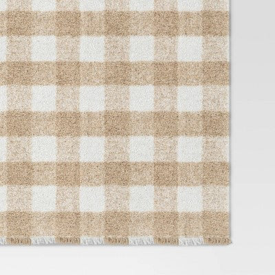 Cozy Woven Check Throw Blanket Neutral - Room Essentials