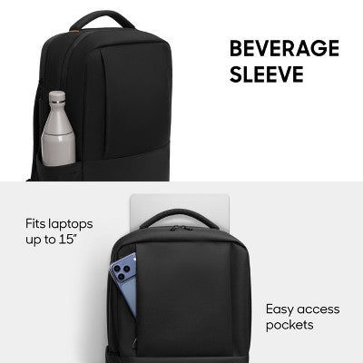 Sharper Image Lifestyle Backpack Fits 17" Laptop - Black