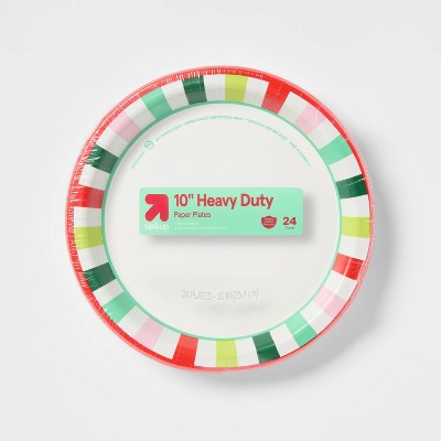 Holiday Disposable Plates - Brights Stripe - 10" - 24ct - up&up