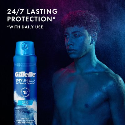 Gillette Dry Spray Antiperspirant and Deodorant for Men - Cool Wave - 4.3oz