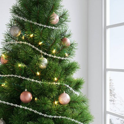 18' Plastic Bead Christmas Decorative Wall Garland Iridescent - Wondershop