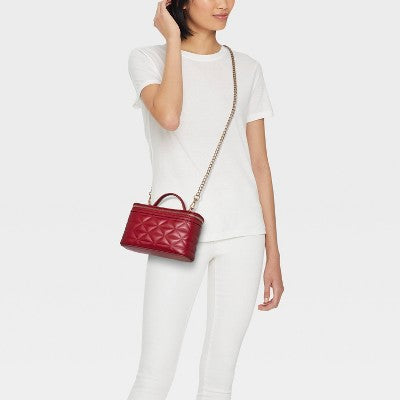 Quilted Vanity Crossbody Bag- A New Day Red