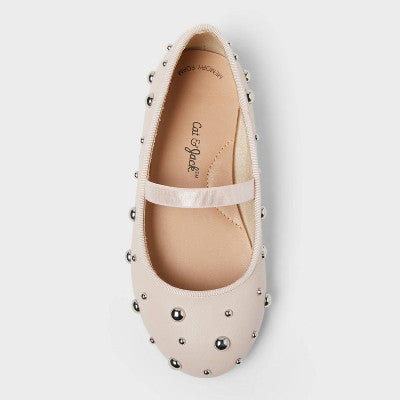 Toddler Girls Heather Stud Ballet Flats - Cat & Jack Blush 8T
