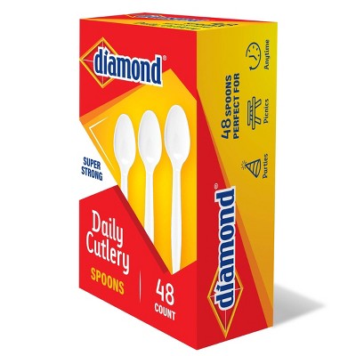 Diamond Daily White Disposable Spoons - 48ct