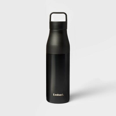 24oz Water Bottle - Black - Embark: Stainless Steel, Portable Drinkware