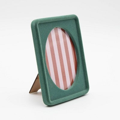 4"x6" Flocked Picture Frame Green Rectangle - Bullseye's Playground