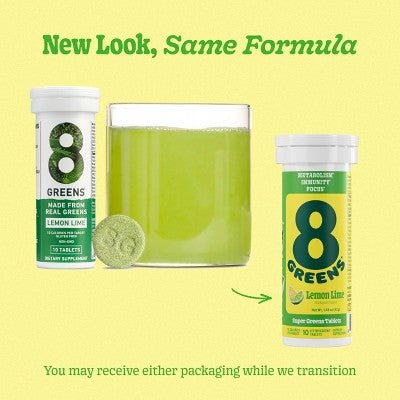 8Greens Effervescent Tablets Dietary Supplement - Lemon Lime - 10ct