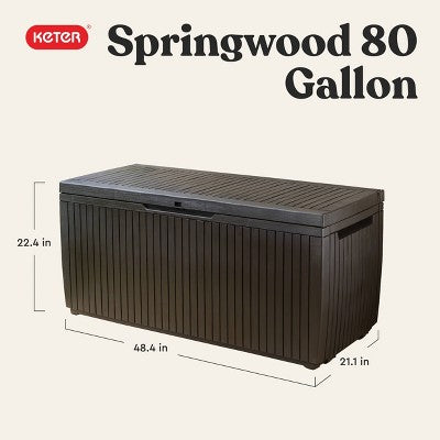 Keter 80gal Springwood Deck Box Brown (LOCAL PICKUP ONLY)