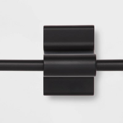 Modern Toilet Paper Holder Black - Threshold: Zinc & Stainless Steel, Wall Mounted, 6.44" Length