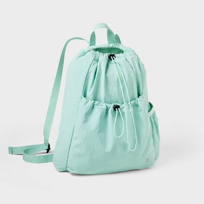 20L Cinch Backpack - All In Motion Mint Green: Water Repellent, Softside Woven