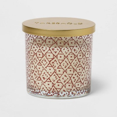 Warm Cider and Cinnamon Jar Candle Red White 12oz - Threshold