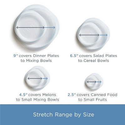 stasher Premium Silicone Reusable Food Storage Lids Starter Kit - Clear - 4pk