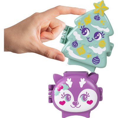 Polly Pocket Holiday Connects Bundle, Stackable Compact Playset with Micro Doll Accessories, & Pet