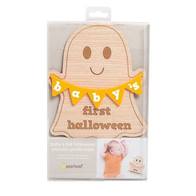 Pearhead Halloween Baby's First Wooden Photo Card