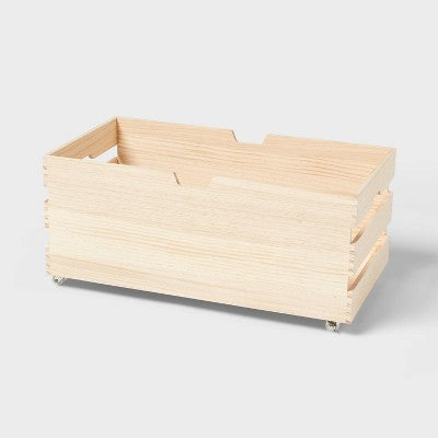 Large Wood Bin with Wheels - Brightroom (LOCAL PICKUP ONLY)