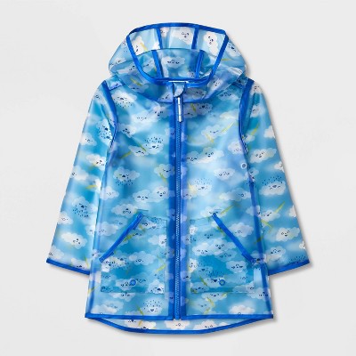 Toddler Cloud Printed Clear Rain Coat 2T
