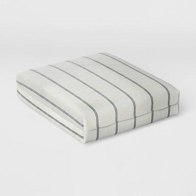24"x22" Simple Stripe Outdoor Deep Seat Cushion Cream/Black - Threshold