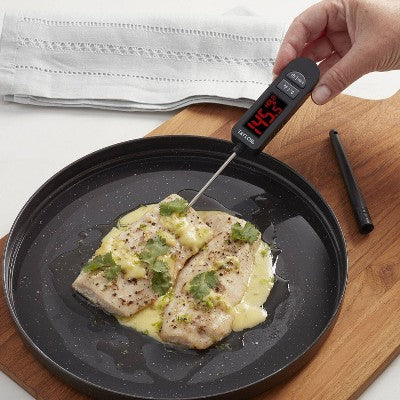 Taylor Digital LED Kitchen Meat Cooking Thermometer Black: Instant Read, Oversized Display, -40 to 450F, Battery Included