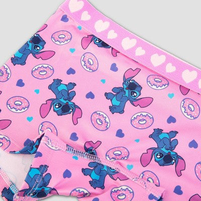 Girls' Stitch 4pk Shorts Underwear - 4: Disney Polyester Spandex Knit Boy Shorts