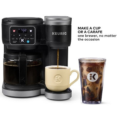 Keurig K-Duo Hot & Iced Single-Serve & Carafe Coffee Maker Black: Electric Drip Coffee Pot, 72 oz Capacity