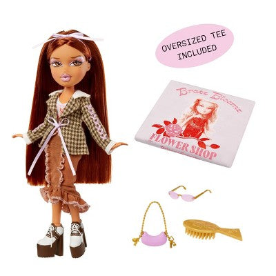 Bratz Stylin' Yasmin Fashion Doll with Accessories and Customizable T-Shirt for You: Articulated Figure, Fine Motor Skills Focus, PVC, Polyester