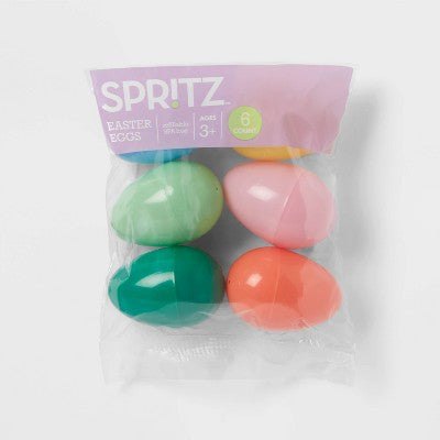 Plastic Fillable Easter Eggs 6ct - Spritz