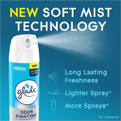 Glade Odor Fighting Soft Mist Aerosol Room Air Freshener - Aqua Waves - 8oz