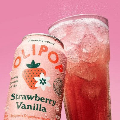 OLIPOP Strawberry Vanilla Prebiotic Soda - 4ct/12 fl oz Cans