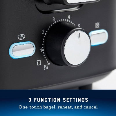 Oster 2-Slice Toaster With Extra-Wide Slots Black: 800W, Bagel & Toast Capabilities, 1-Year Warranty, Spot Clean