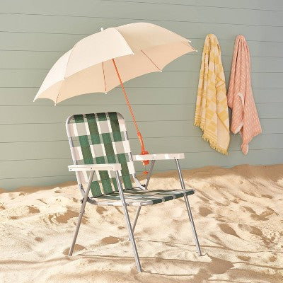 4' Round Clamp Beach Umbrella Cream/Orange - Room Essentials (LOCAL PICKUP ONLY)