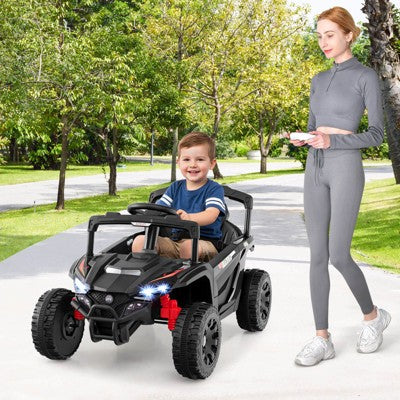 Costway 12V Kids Ride On Car Battery Powered Electric Remote Control LED Lights Music Black (LOCAL PICKUP ONLY)