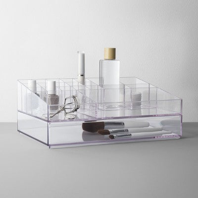 Large 12" x 8" x 2" Plastic Organizer Tray Clear - Brightroom: Bathroom Acrylic Organizer Bin