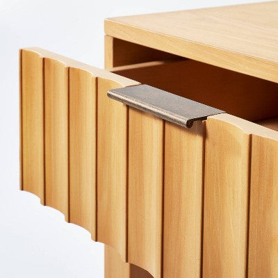 Thousand Oaks Wood Scalloped Desk Brown - Threshold designed with Studio McGee: Mid-Century Style, 60" Writing Surface (LOCAL PICKUP ONLY)