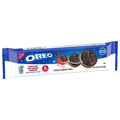 Oreo Red and Green Festive King Size Limited Edition Christmas Cookies - 2.04oz