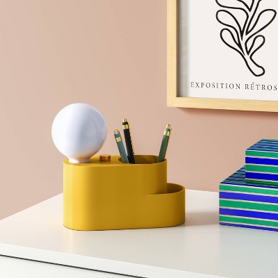 Orb Shade Organizer Novelty Table Lamp Mustard - Room Essentials