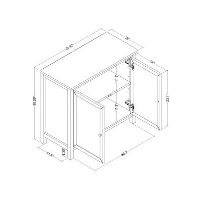 Traditional Multipurpose Storage Cabinet Multipurpose Classic White - Room Essentials (LOCAL PICKUP ONLY)