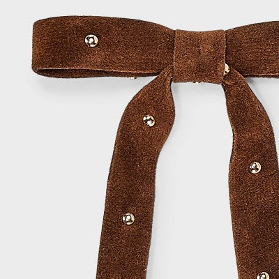 Stud Suede Bow Hair Clip Set 2pk - Universal Thread Brown