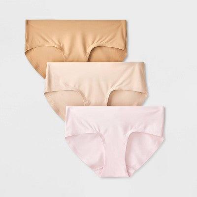 Girls' 3pk Bonded Microfiber Underwear - art class Pink/Neutrals M