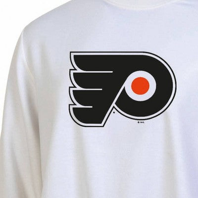 NHL Philadelphia Flyers Women's White Long Sleeve Fleece Crew Sweatshirt - L
