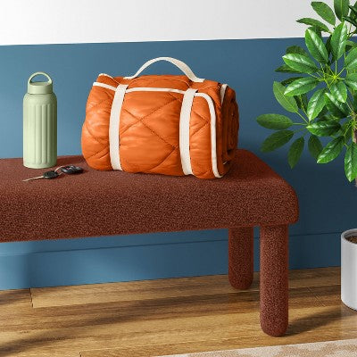 On the Go Collection Quilted Checkered Throw Blanket Orange - Room Essentials