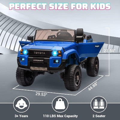 24V 2-Seater Kids Ride-On Truck - Remote Control, Switchable 4WD/2WD, Music & Functional Shovel for Ages 3+ Black (LOCAL PICKUP ONLY)